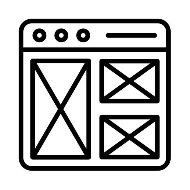 Kablo Çerçeve Vektörü dış hat simgesi. Eps10 dosyası 