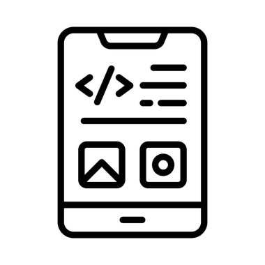 Uygulama Kodlama Vektörü ana hatları simgesi. Eps10 dosyası 