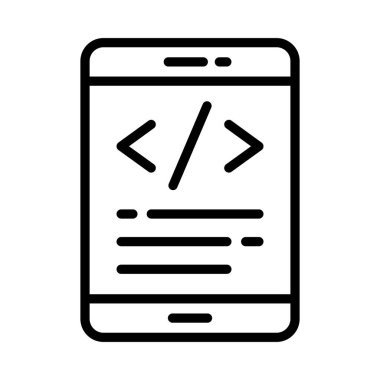 Mobil Kod Vektörü ana hatları simgesi. Eps10 dosyası 