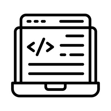 Web Geliştirme Vektörü ana hatları simgesi. Eps10 dosyası 