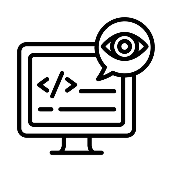 Kod İzleme Vektörü ana hatları simgesi. Eps10 dosyası 