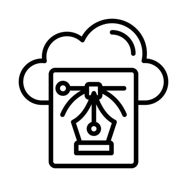 Bulut Tasarım Vektörü ana hatları simgesi. Eps10 dosyası 