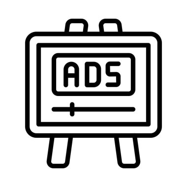 Reklam Kurulu Vektörü ana hatları simgesi. Eps10 dosyası 