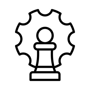 Strateji Yönetimi Vektörü ana hatları simgesi. Eps10 dosyası 