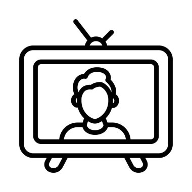 TV Yayın Vektörü ana hatları simgesi. Eps10 dosyası 