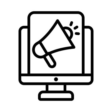 Çevrimiçi Kampanya Vektörü ana hatları simgesi. Eps10 dosyası 