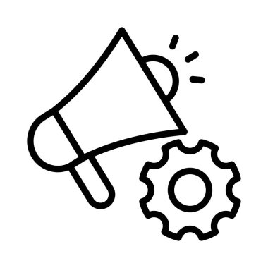 Pazarlama Otomasyon Vektörü ana hatları simgesi. Eps10 dosyası 