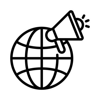 Küresel Pazarlama Vektörü ana hatları simgesi. Eps10 dosyası 