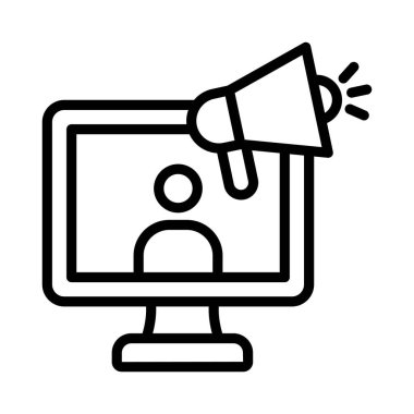 Dijital Pazarlama Vektörü ana hatları simgesi. Eps10 dosyası 