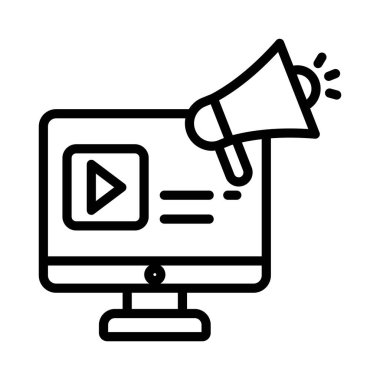 Dijital Kampanya Vektörü ana hatları simgesi. Eps10 dosyası 