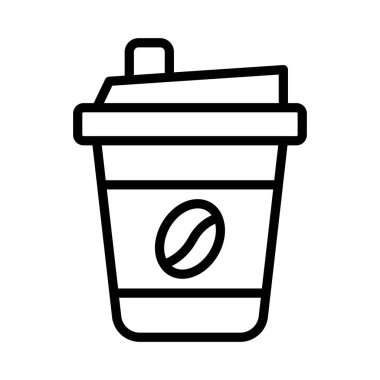 Kahve Zamanı Vektörü ana hatları simgesi. Eps10 dosyası 