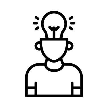 Yaratıcı Düşünme Vektörü ana hatları simgesi. Eps10 dosyası 