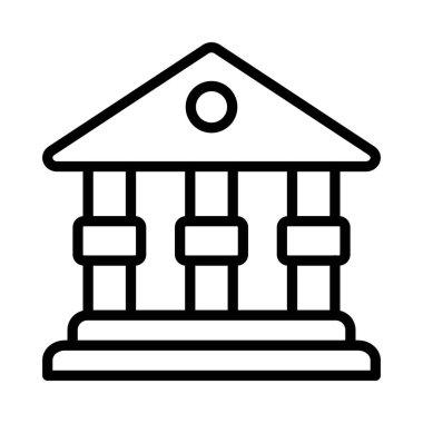 Müze Vektörü ana hatları simgesi. Eps10 dosyası 