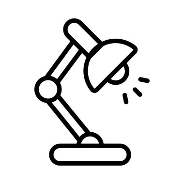 Masa Lambası Vektörü ana hatları simgesi. Eps10 dosyası 