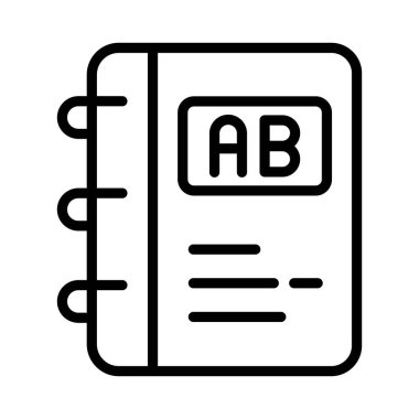 Not Defteri Vektörü ana hatları simgesi. Eps10 dosyası 