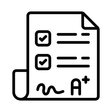 Sonuç Kart Vektörü ana hatları simgesi. Eps10 dosyası 