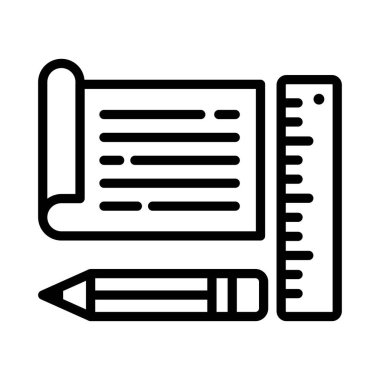 Kalem ve Kağıt Vektörü taslak simgesi. Eps10 dosyası 