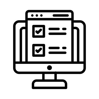 Çevrimiçi Test Vektörü ana hatları simgesi. Eps10 dosyası 