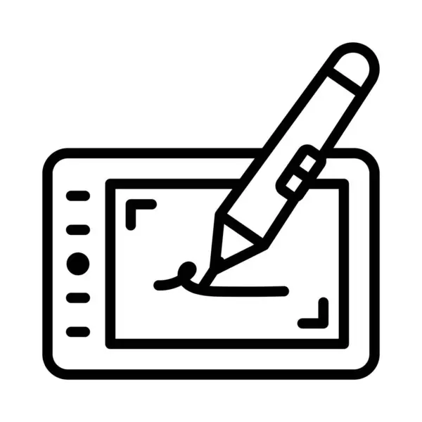 Grafik Tablet Vektörü ana hatları simgesi. Eps10 dosyası 