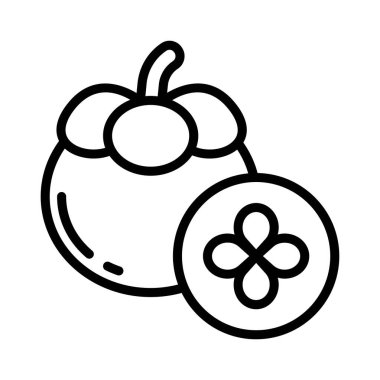 Mango Steen Vektör ana hatları simgesi. Eps10 dosyası 