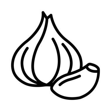 Sarımsak Vektörü ana hatları simgesi. Eps10 dosyası 