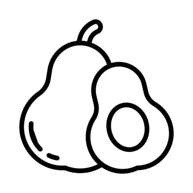 Avokado Vektör ana hatları simgesi. Eps10 dosyası 