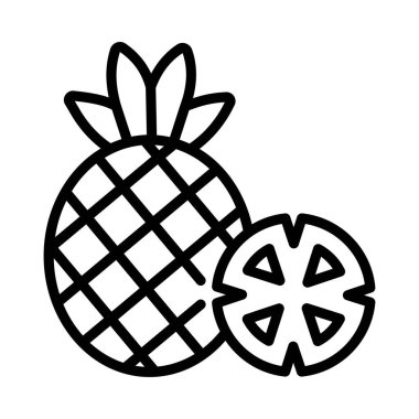 Ananas Vektörü ana hatları simgesi. Eps10 dosyası 