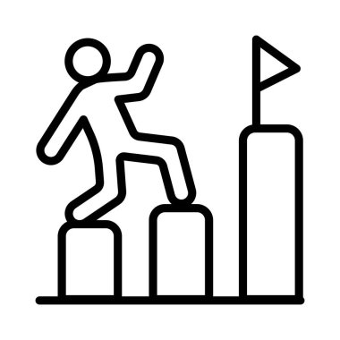 İlerleme Vektörü ana hatları simgesi. Eps10 dosyası 