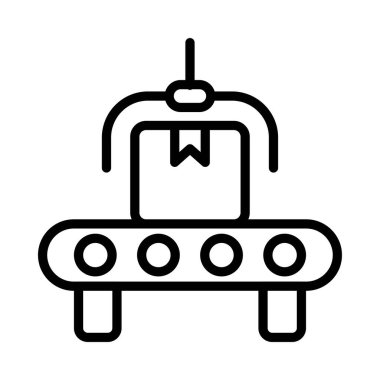 Lojistik Otomasyon Vektörü ana hatları simgesi. Eps10 dosyası 