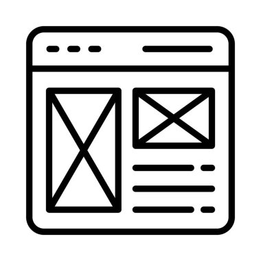 Kablo Çerçeve Vektörü dış hat simgesi. Eps10 dosyası 