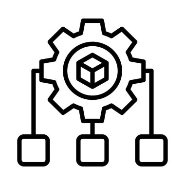 3D Teknoloji Vektörü ana hatları simgesi. Eps10 dosyası 