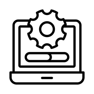 Yazılım Vektörü ana hatları simgesi. Eps10 dosyası 