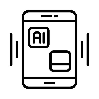 Akıllı Telefon Vektör ana hatları simgesi. Eps10 dosyası 