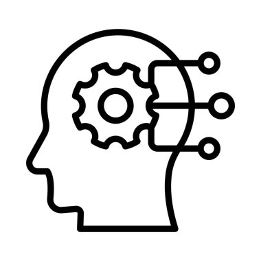 Yapay Zeka Vektörü ana hatları simgesi. Eps10 dosyası 