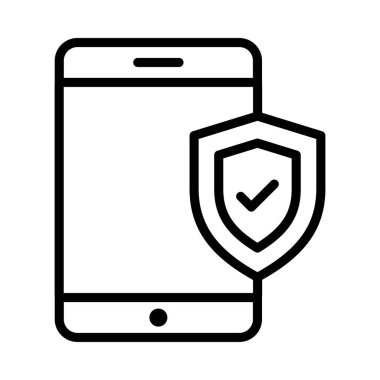 Mobil Sigorta Vektörü ana hatları simgesi. Eps10 dosyası 