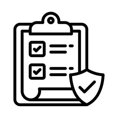 Sigorta Politikası Vektörü ana hatları simgesi. Eps10 dosyası 