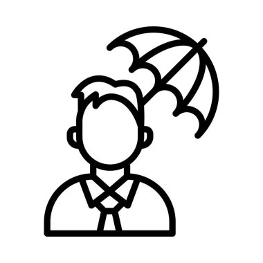 Hayat Sigortası Vektörü ana hatları simgesi. Eps10 dosyası 