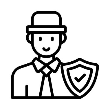 Sigorta Komisyoncusu Vektör ana hatları simgesi. Eps10 dosyası 