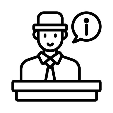 Bilgi Karşılama Vektörü ana hatları simgesi. Eps10 dosyası 