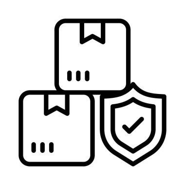 Kargo Sigorta Vektörü ana hatları simgesi. Eps10 dosyası 