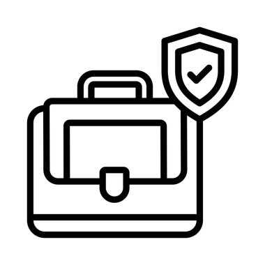 Bagaj Sigortası Vektörü ana hatları simgesi. Eps10 dosyası 