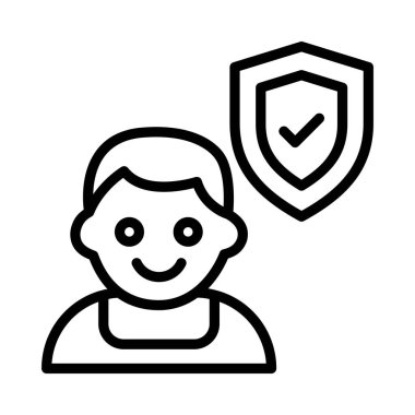 Bebek Sigortası Vektör ana hatları simgesi. Eps10 dosyası 