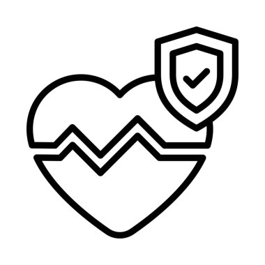 Kalp Sigortası Vektör ana hatları simgesi. Eps10 dosyası 