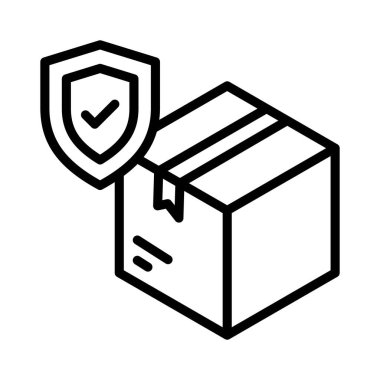 Kargo Sigorta Vektörü ana hatları simgesi. Eps10 dosyası 