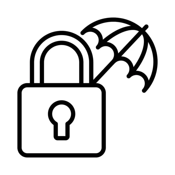 Asma kilit vektör ana hatları simgesi. Eps10 dosyası 