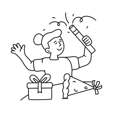 Renkli Konfeti vektör taslağı çizimleri. EPS 10 dosyası