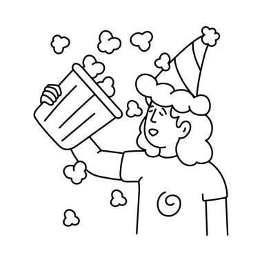 Popcorn vektör taslağı çizimleri. EPS 10 dosyası