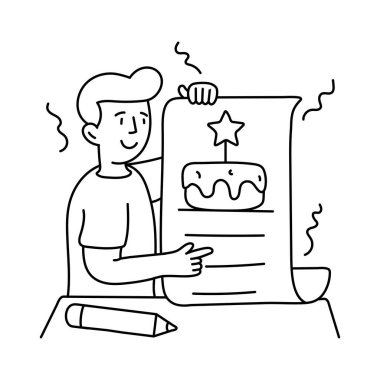 Misafir Listesi vektör taslağı çizimleri. EPS 10 dosyası