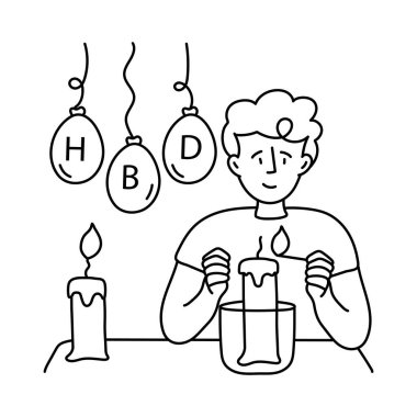 Renkli Mumlar vektör taslağı çizimleri. EPS 10 dosyası