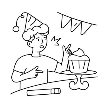 Cupcake Tower vektör taslağı çizimleri. EPS 10 dosyası